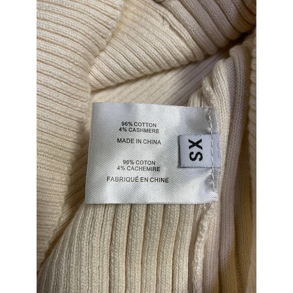 Proenza Schouler Cashmere Cream Cotton Button Sleeve Sweater Size XS - Picture 5 of 5